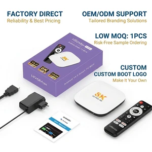 Hutron Android TV Box Customizable OEM ODM STB Quad Core Processor 4K Streaming Dual Band WiFi Global Version