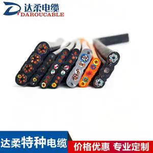 Fiber Optic Elevator Cable for signal Transmission Multi Twisted Flexible Elevator Flat Travelling Cable for Elevator System