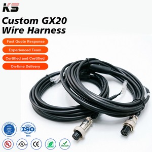 Flexible Custom Gx16 20 Wire Harness Pvc Insulated Heavy Duty Interconnect Jumper for Robotics Servo Motor Drive Connection
