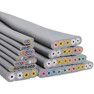 Zhixin YFFB Copper Conductor PVC Elevator Flat Cable 0.5mm 0.75mm 1mm Flexible Collapsible Retractable Door Oil Controller