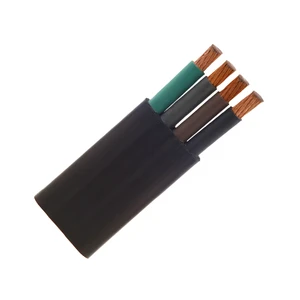 Submersible Stranded Flat Cables for Pumps XLPE/PVC Sheath Copper Conductor Elevator Cable Underground Use