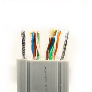 2*Cat5 UTP Flat Network Cable Elevator Travelling Cable With Steel Wires