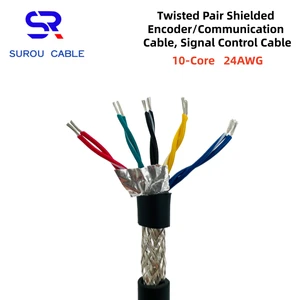 2464 24AWG 5P 10-Core Twisted Pair Shielded Encoder/Communication Cable, Signal Control Cable