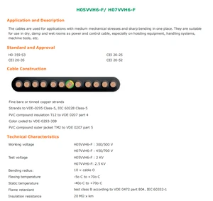 H05VVH6-F H07VVH6-F CE for LANYUE Brand Insulation IP65 Waterproof 450V/750V Rectangle Cable for Elevator