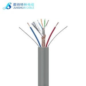 Junshuai CAT5E CAT6 Flat Traveling Elevator Cable Copper Conductor PVC Insulation 300V Low Voltage 90C