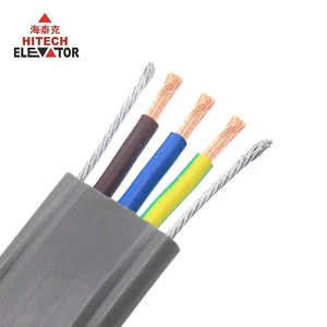 Modern Elevator Air Conditioner Flat Cable 3*2.5mm Steel Reinforced PVC Insulated 300V/500V for Apartment Use Hitech