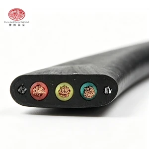 SZYL YFFBG Flat Rubber Sheathed IP68 500V/300V Traveling Crane Cable Flexible Torsion & Wear Resistant Pure Copper Elevator