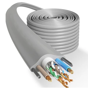 Custom Flexible PVC/LSZH Jacket CAT5/CAT6 Network Flat Elevator Cable for Monitor CCTV Camera
