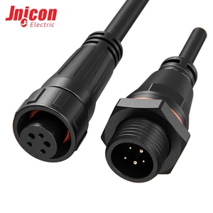 M16 2+3 Pin Male Plug Female Socket Overmolded Waterproof Connector 8A 125V Threaded Set for LED Light