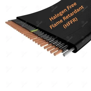 Flexible HFFR insulated elevator and crane control cable with integrated steel support rope halogen free flame retardant