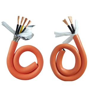 Customized Servo Motor Shielded Solid PVC Copper Conductor 4-core Drive Power Supply Encoder Cable 15 13 11 9 AWG High-flex Drag