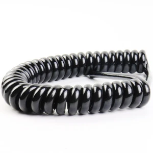 Customized 8 9 10 11 12 Core Wire Coiled Spiral PU Cable 0.3 0.5 0.75 mm Electric Encoder Coil Spring Power Signal Cable