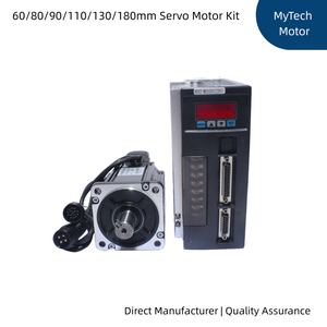 AC Servo Motor Kit 400W 750W 1.5KW 2.3KW (60mm 80mm 110mm 130mm) with Driver & Free Cables/Wiring Harness for CNC Machine