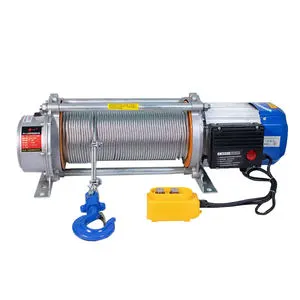 High Quality New 1 Ton 30 Meter Aluminum Alloy Mining Hoist Elevator Winch 110V Electric Wire Rope