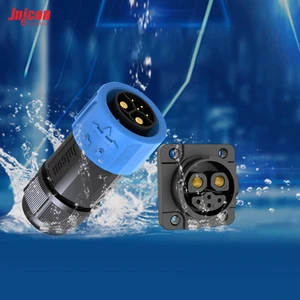 M23 Waterproof Power LED Connector 50A 300V Quick Push Lock Panel Mount Nylon Housing Industrial Cable Solar Power System
