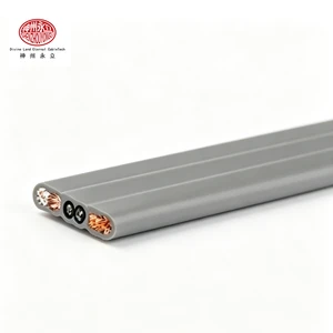 TVVB 16A IP68 Wear Resistant Bending Resistant Flat Flexible Elevator Travelling Cable PVC Insulated Sheathed Copper Conductor