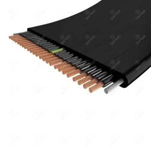 Flexible PVC insulated elevator and crane control cable with integrated steel support rope for enhanced mechanical strength