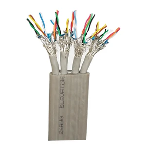 Custom Elevator Traveling Cable CAT5E CAT6 16 Pair 26AWG Flex Flat Elevator Cable