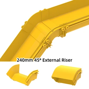 45° External Riser of 240mm Plastic Cable Tray for Raises or Lowers Cable Tray Elevation