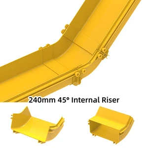 45° Internal Riser of 240mm Plastic Cable Tray for Raises or Lowers Cable Tray Elevation