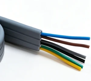 TVVBP Single Copper Braid Shield PVC Flat Elevator Travelling Control Cable Class5 Flexible 300/500V Anti-EMI Suspension Wire