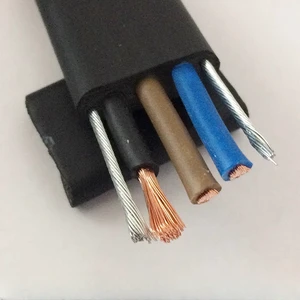 YFFB Copper PE Insulated Double Steel Wire Elevator Flat Cable 0.6/1KV 3/4/5 Core 35-120 Square Traveling Cable