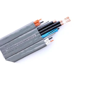 TVVBPG 24 Core Shielded Flexible Flat Elevator Traveling Cable With Steel Wire Tension Member Lift Control Cable
