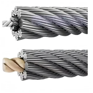 High Speed Elevator Hoist Cable 8X19s+FC Steel Wire Rope for Elevators 12mm Ungalvanized IWRC Steel Wire Rope