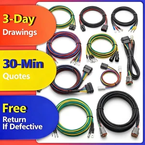 Custom Wiring Harness Assembly for Crane Remote Control, Anti-Interference Industrial Cable Loom with JST Molex Connectors