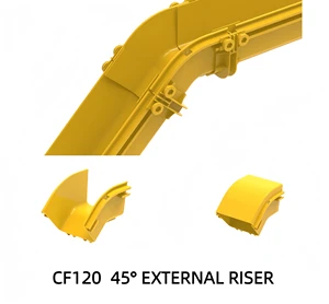 45° External Riser of 120mm Plastic Cable Tray for Raises or Lowers Cable Tray Elevation