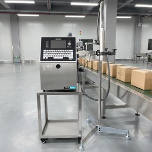 Professional High-Speed Automatic CIJ Inkjet Printer for Flex Metal Plastic Wood Label Printing with Date & Barcode