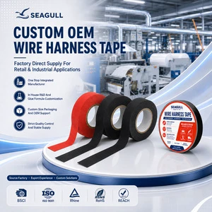 Manufacturer Custom High Temp Wiring Automotive Polyester Acrylic Adhesive Pet Fabric Cloth Wire Loom Harness Tape For Auto