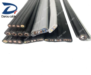 Customized Flat Wire Cable with Copper Conductor PVC PE Insulation for Elevator TVVBPG16*0.75+1*1.5+1P*2*0.5+C*75 Electric Cable