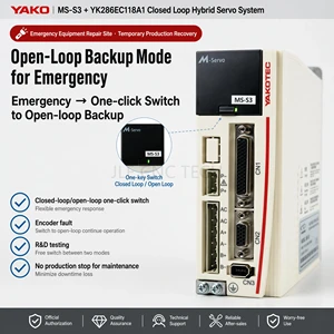 JLE CNC TECH YAKO MS-S3E EtherCAT Bus Low-Power Hybrid Servo Stepper Motor Driver with YK286EC118A1 86mm Motor