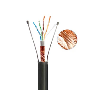 Cat6 Power Monitoring Engineering Dedicated Pure Copper Double Steel Wire Cable Elevator Accompanying Network Cable -20-70C