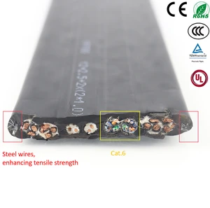 Custom Stranded Copper 10 AWG Flexible Flat Cable Special Elastic Insulation for Elevator Use Power Ethernet Electrical Wires