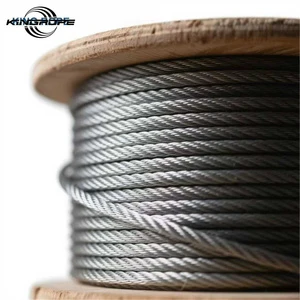 Coated 6*19W-FC Fibre Core Steel Wire Rope Sling Rigging Governor Cable Cord for Elevator 8mm-11mm Sizes Bending Cutting Welding