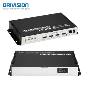 ORIVISION 4 Channel H.265 Video Encoder 4K HDMI to IP Encoder with SRT Low Latency OLED Display for Church Live Streaming IPTV