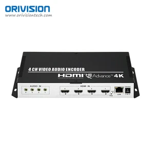 4 Channels H.265 HDMI Video Encoder 4K SRT Low Latency with OLED Display for Church Sports Live Streaming IPTV RTMP RTMPS