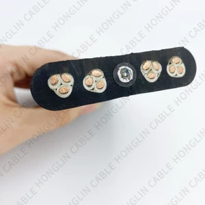 H07VVH6-F 450/750V 6 12 24 Core Flexible Flat Elevator Traveling Optical Fiber Cable Cat6 for Special Cctv Camera