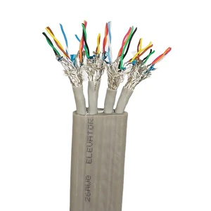 CAT6 16 Pair 26AWG CCTV Camera Wire Lift Parts Traveling Flat Elevator Cable 24 Core