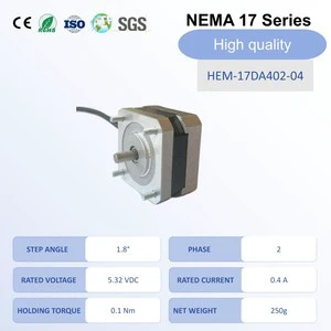 Customizable 2-Phase NEMA 17 5.32V DC 0.4A 0.1Nm 1.8 Hybrid Stepper Motor 12-Month Warranty for CNC Machine 3D Printer