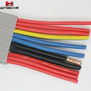 60-Core 0.75mm TVVB Flat Elevator Cable Fine Oxygen-free Copper Conductor Flexible PVC (TM2) Jacket 300V/500V High Lifting