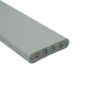 TVVBG elevator accompanying network cable TVVBG CAT6 STP with steel wire rope elevator accompanying monitoring flat cable