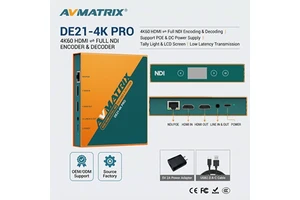 AVMATRIX DE21-4K PRO 4K HDMI NDI Bi-directional Encoder Decoder 4K60 Full Bandwidth PoE for Live Streaming Broadcast