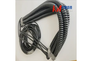 CNC Machine Tool Spiral Cable Copper PVC 15-19 21 Core *0.1mm2 Electronic Handwheel Spring Encoder Cable