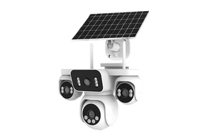 AOV 4G Solar 7/24 Full View Four Lens Camera, 8MP Low Power Outdoor AI Smart Solar Battery Security Camera with Auto Tracking