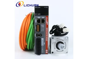 Lichuan EtherCAT 400W AC Servo Motors Kit Spare Parts 1.27Nm 3000rpm 17bit Incremental Encoder with 3m Cables 60M01330B+LC10E
