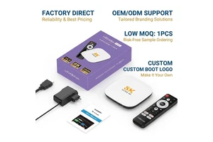 Hutron Android TV Box Customizable OEM ODM STB Quad Core Processor 4K Streaming Dual Band WiFi Global Version