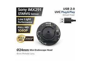 2MP Sony IMX291 USB Camera Module 24mm Round PCB 150 Degree or 105 Degree No Distortion for Industrial Endoscope